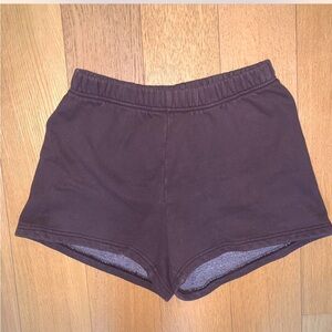 Aritzia TNA Chocolate Brown Sweat Shorts